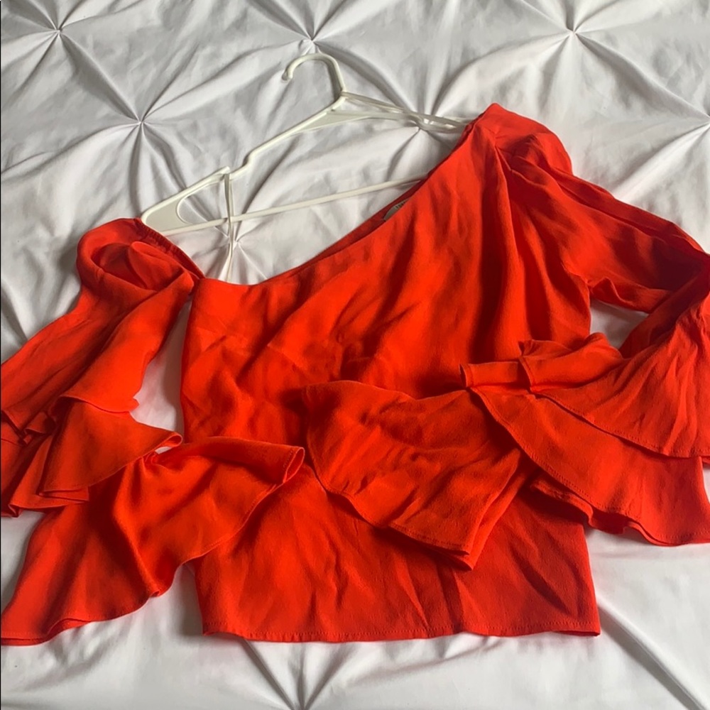 Red one shouldered top